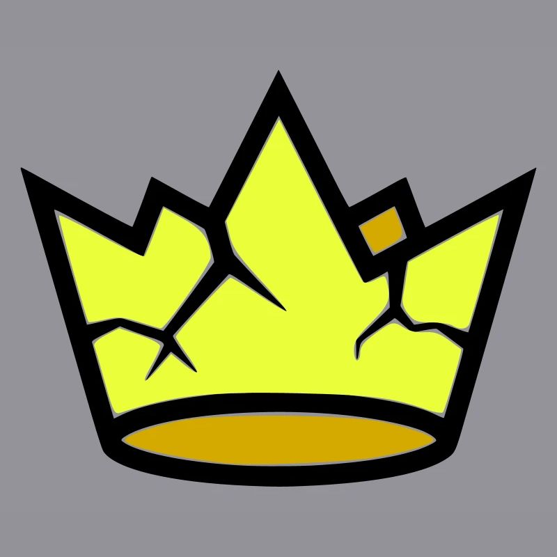 Broken Crown Grunge Cracked Vector