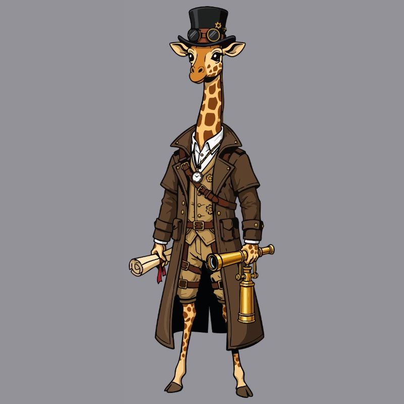 Giraffe Explorer Steampunk Chic Top Hat