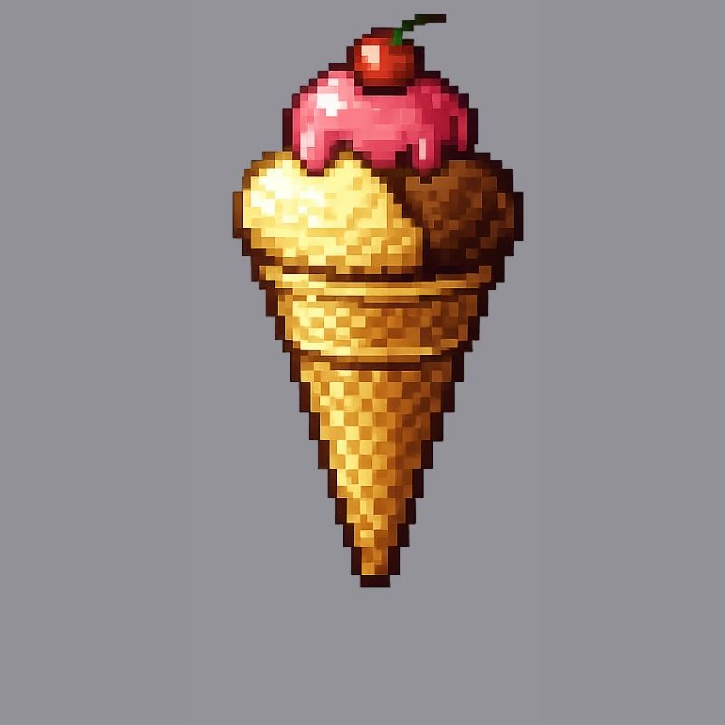 Retro Pixel Eiscreme Cone