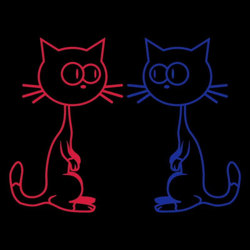 2 chats drôles curieux se regardant drôle