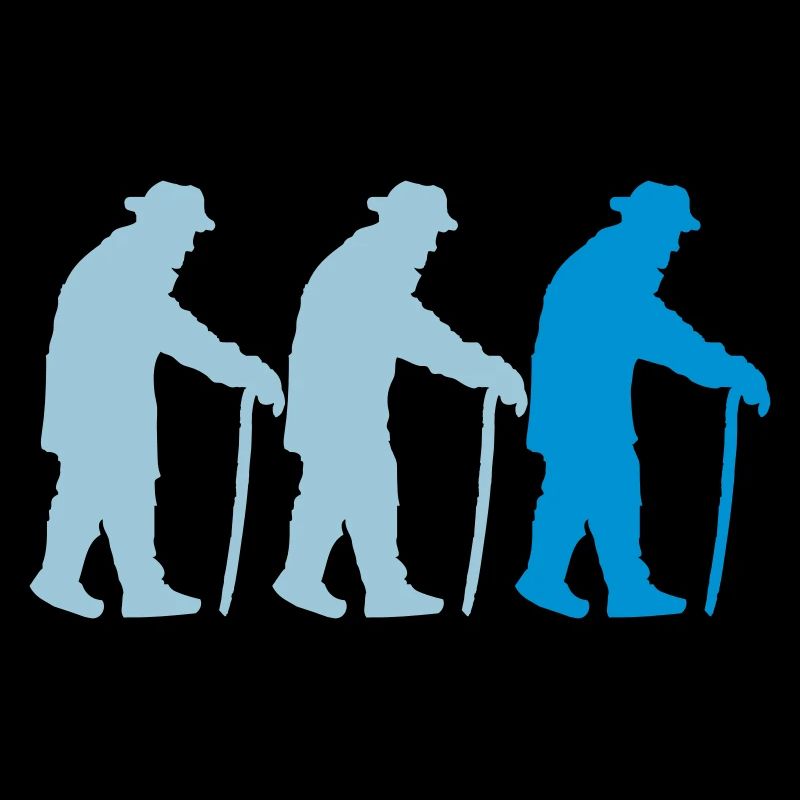 Three Grandpas Retired Age Men Team Silhouette
