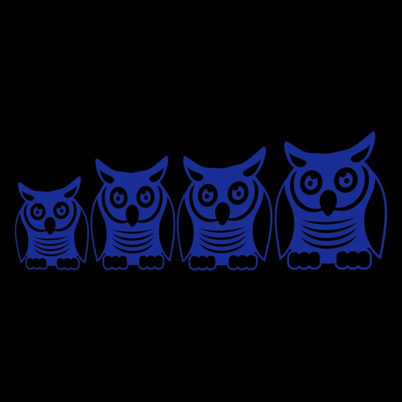 4 Owls Bird Four Friends Row Eagle Owl Crew Team Cute