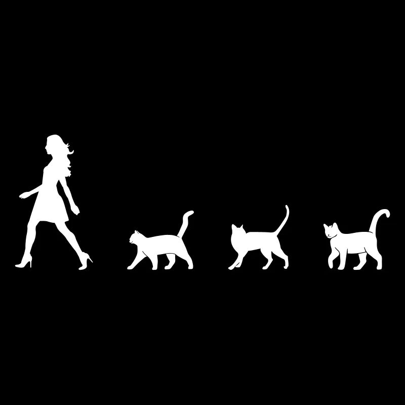Frau mit Katzen Follower lustiger Katze Silhouette