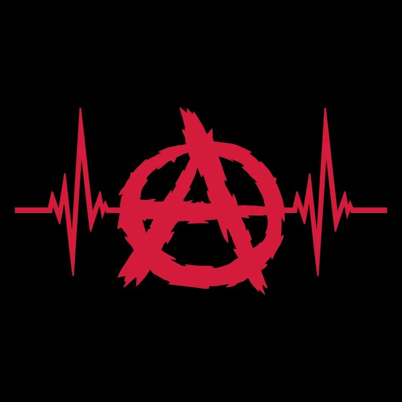 Logo de symbole d'anarchie de battement de coeur