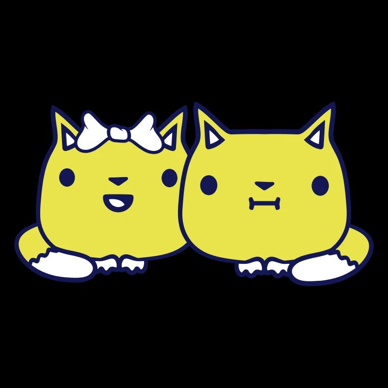 Zwei Katzen Paar 2 Romantisches verliebtes Pärchen