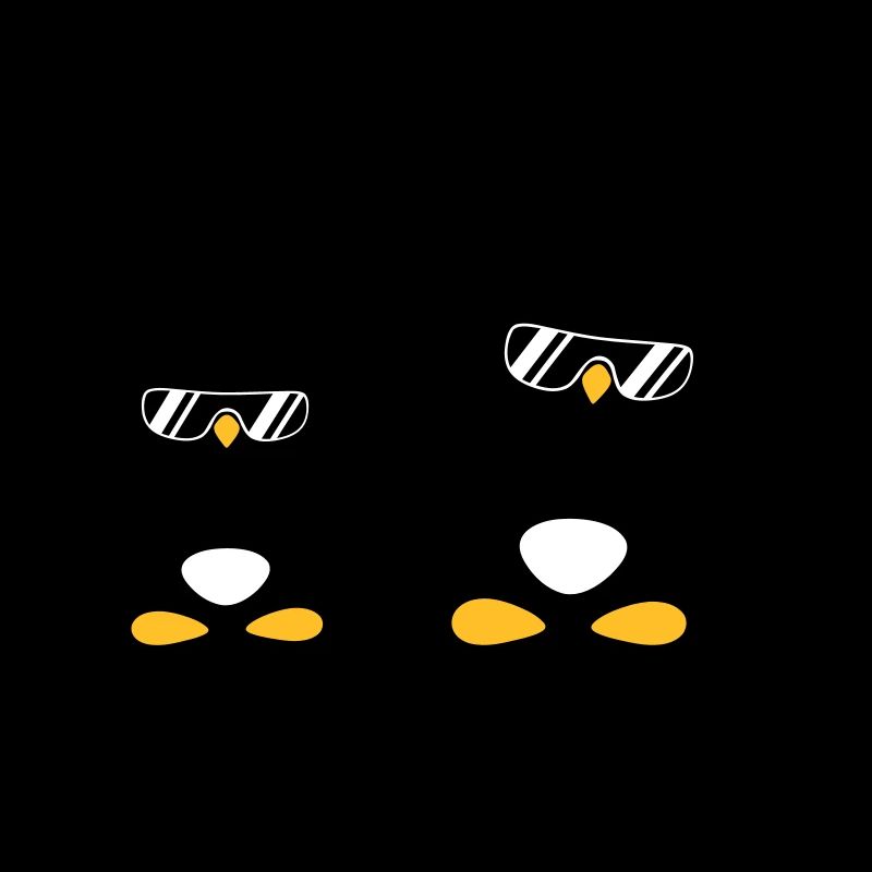 2 Pinguine Bodybuilder Sonnenbrille Kopfhörer Team