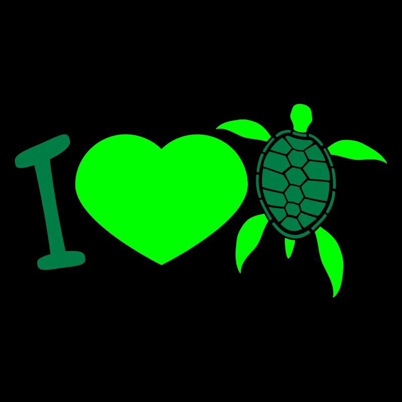 Schildkröte I Love Herz Symbol Liebe Logo Süß Cool