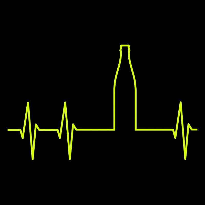 Elektrokardiogramm mit einer Bierflasche