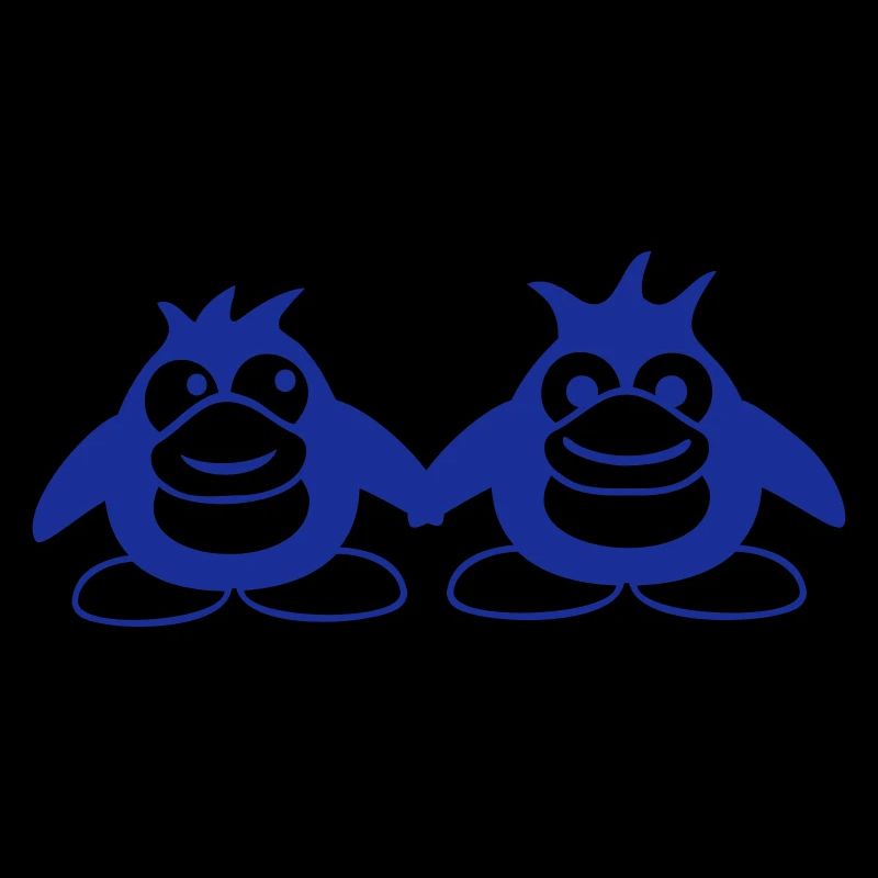 Pinguin zwei Freunde 2 Team Paar halten Hände Crew
