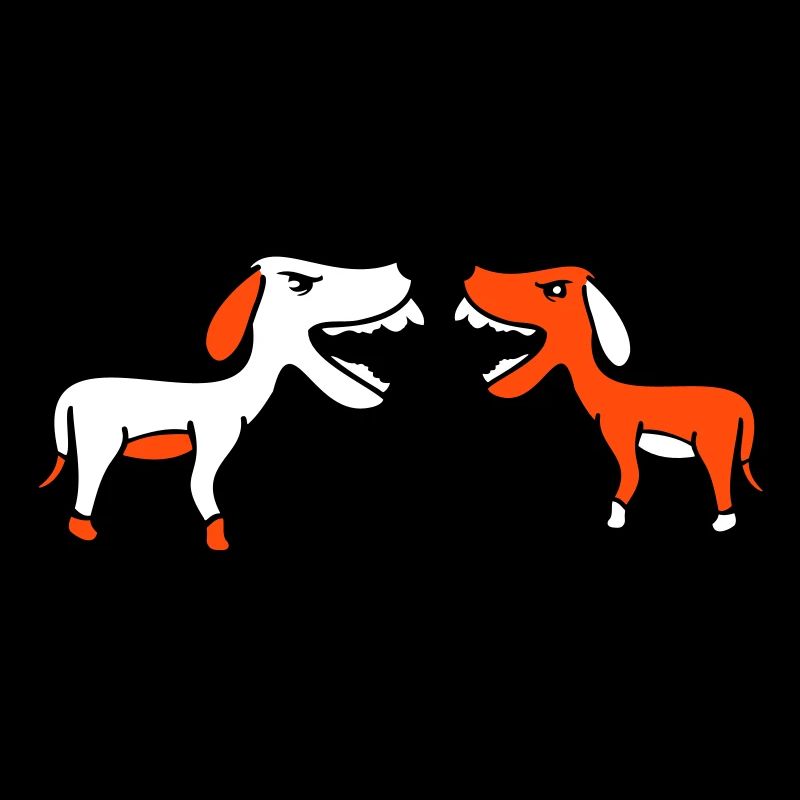2 chiens aboient bruyamment à l’équipe de morsure Nasty Fight