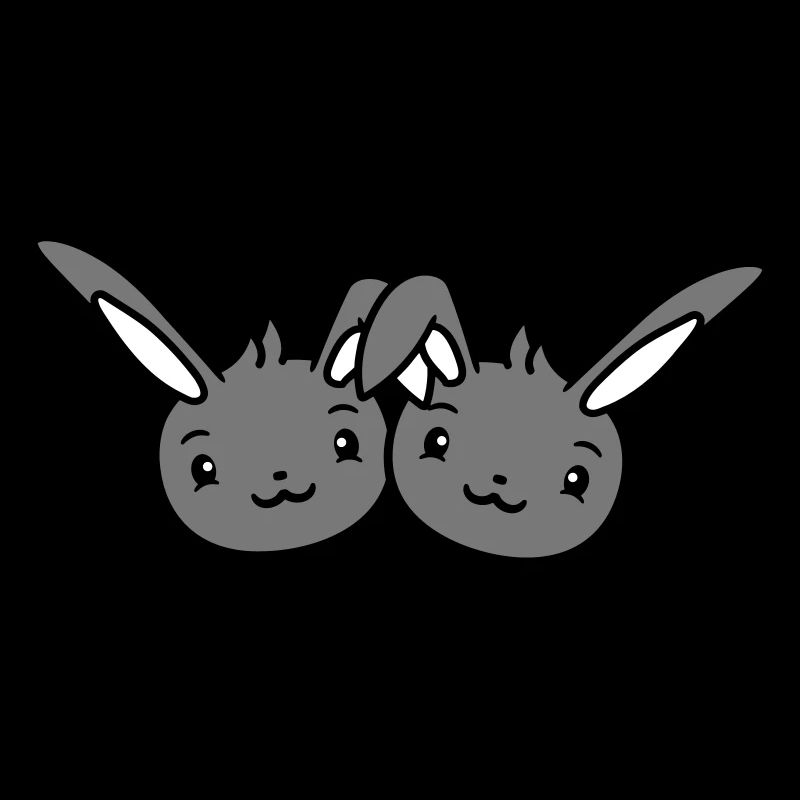 2 Bunnies Friends Team Crew Couple Two Lucky