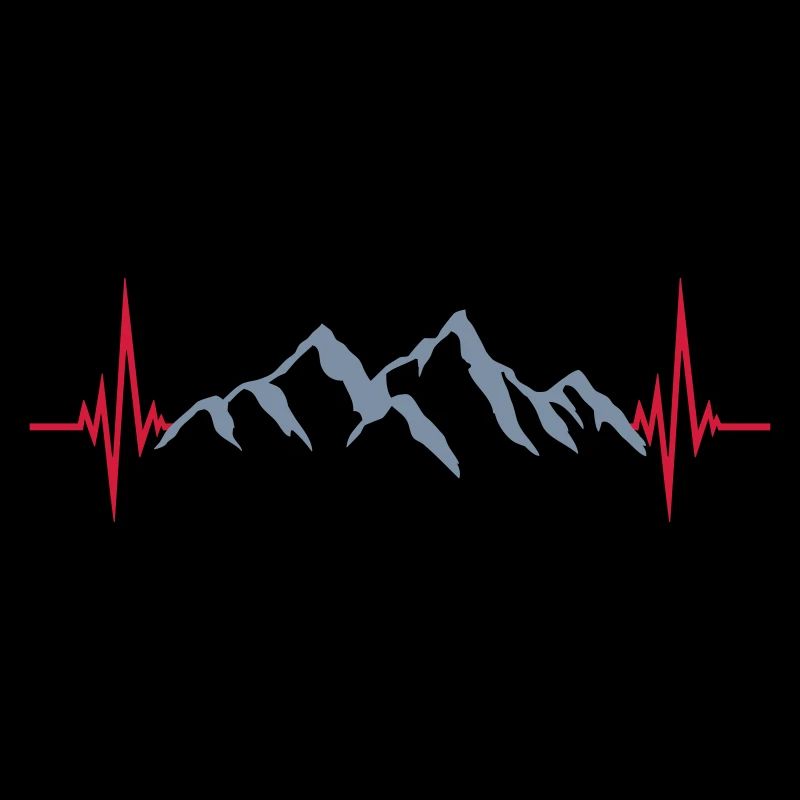 Silhouette de paysage de montagnes d'impulsion