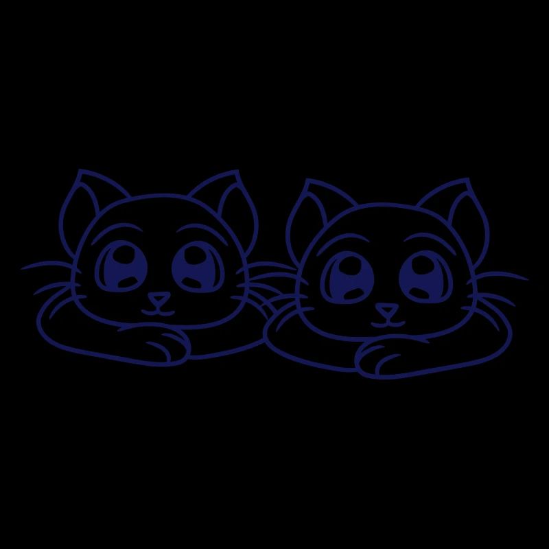 Zwei Glückliche Katzen 2 Freunde Pärchen Team Paar