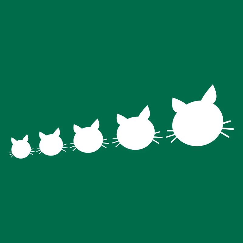 Beaucoup de chats Rangée 5 amis Équipe Têtes d’équipage Fun