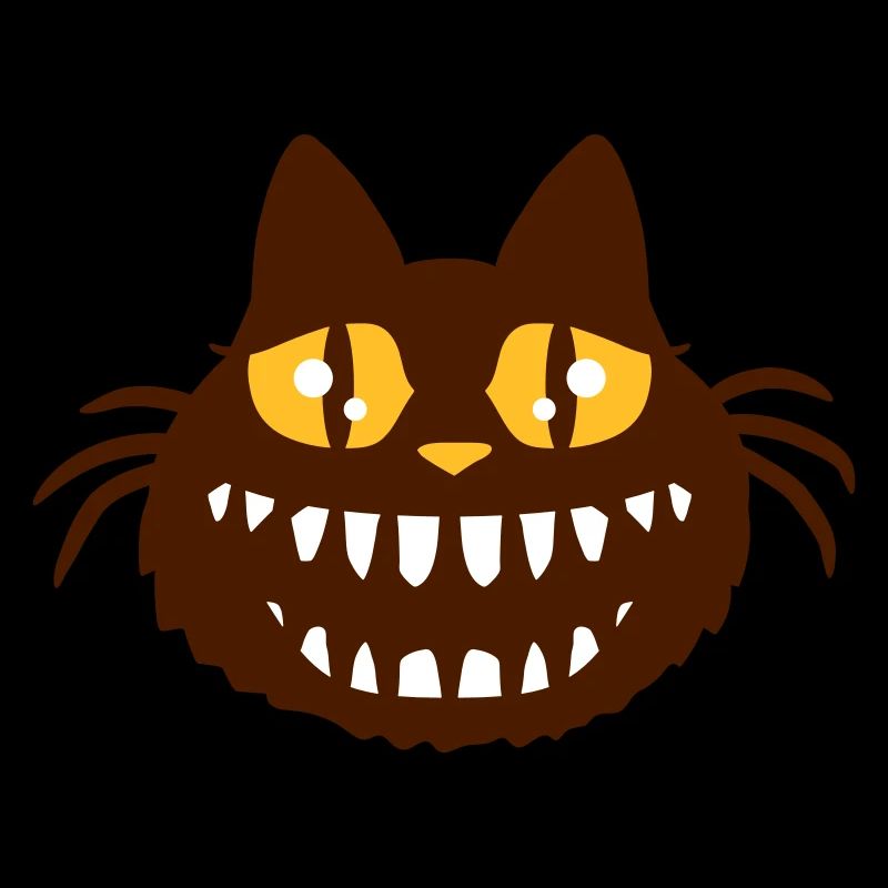 Crazy Monster Cat Halloween Horreur Dents Fun