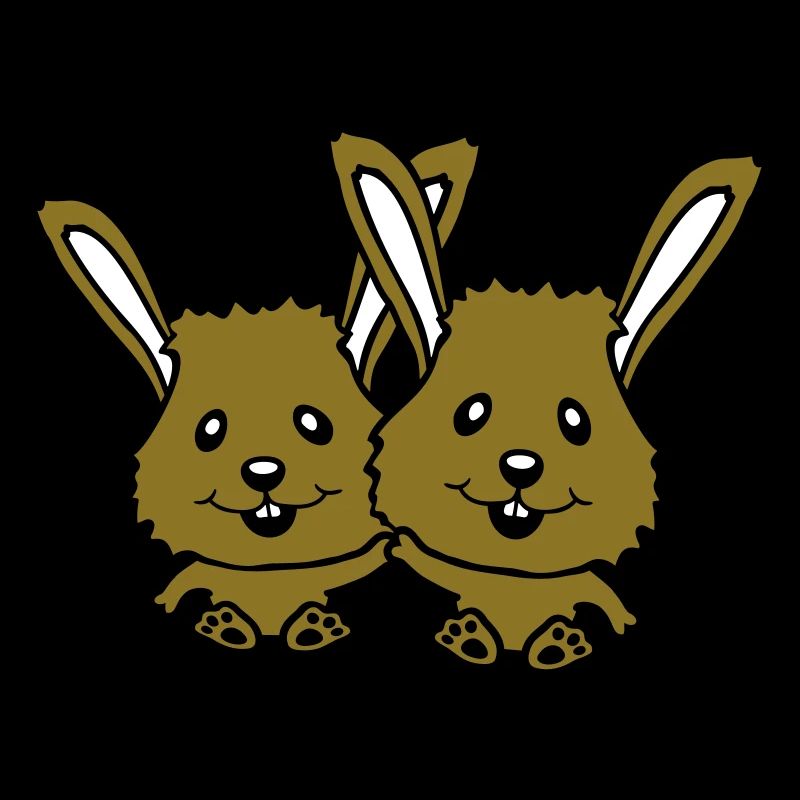 2 lapins amis équipe couple deux mains tenant l’équipage