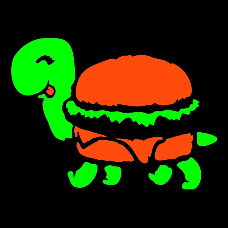 Schildkröte Hamburger Cheeseburger Fast Food Spaß