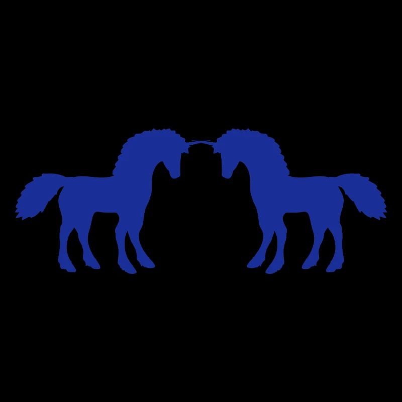 2 Einhörner Silhouette Kampf Duell Team Freunde