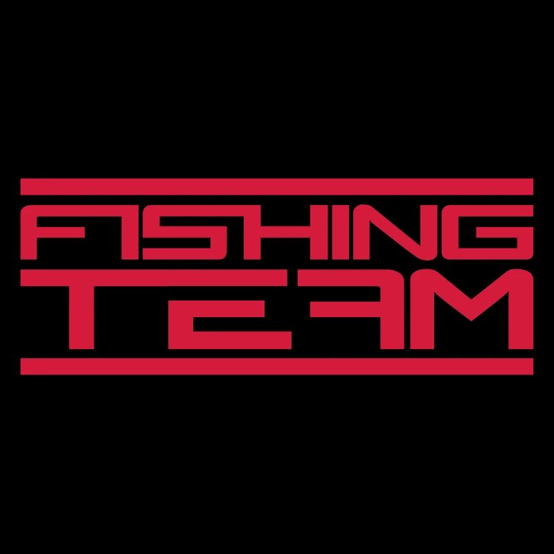 Le logo de sport de l'équipe de pêche rouge a attrapé du poisson