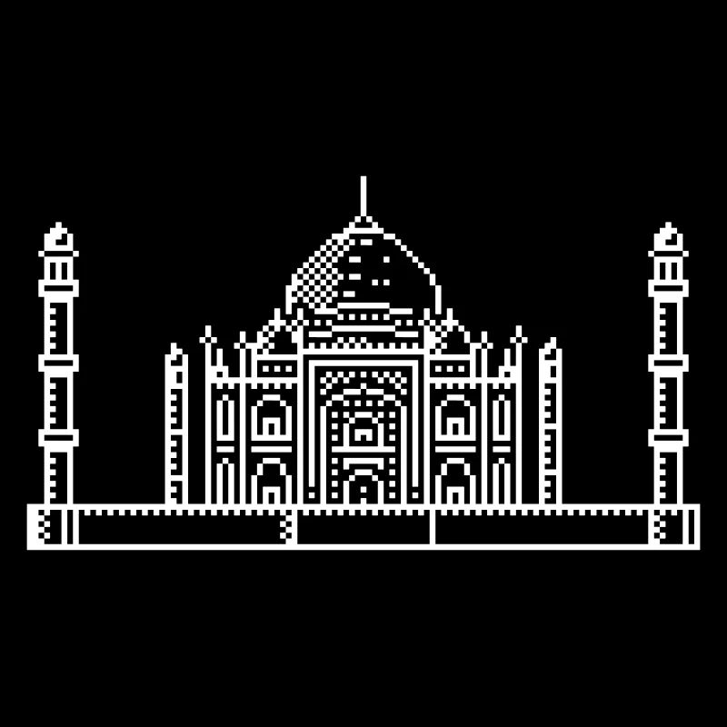 1 bit Pixel Taj Mahal