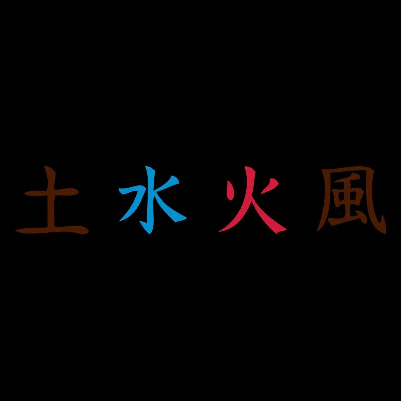 Chine japonaise de feu terre eau vent