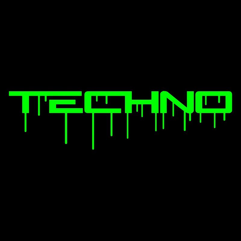 Techno Green Graffiti Spray Drop Music Saying