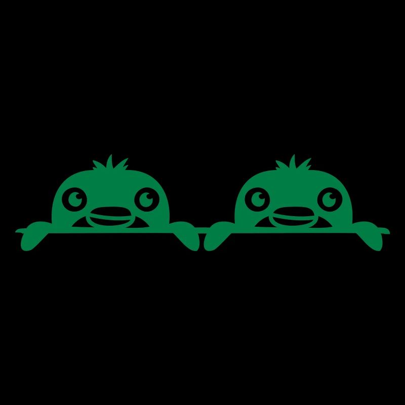 2 Pinguine Freunde gucken hinter Mauer hervor Team