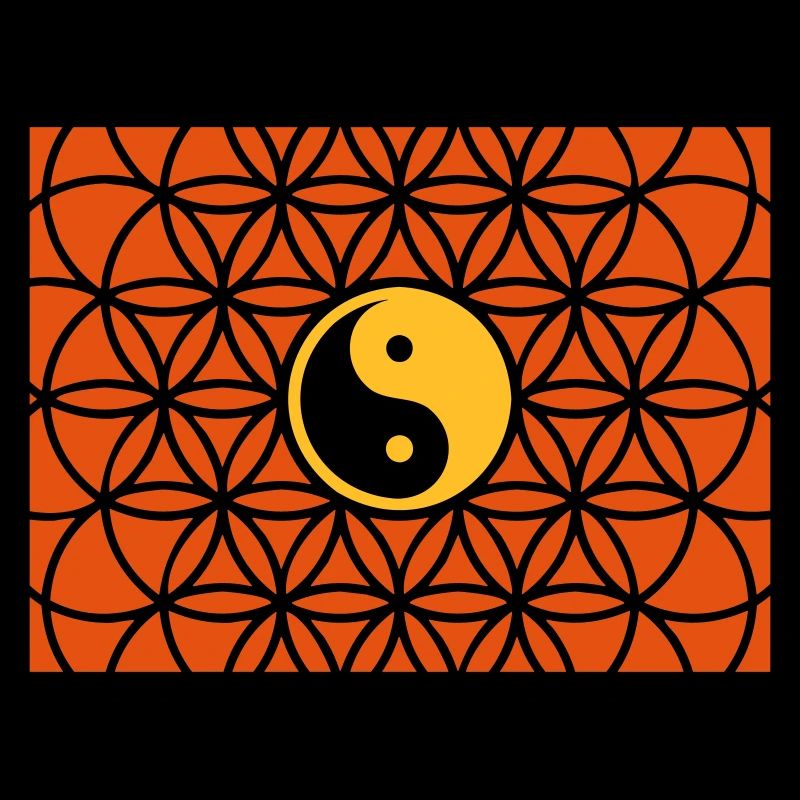 Blume des Lebens mit Yin Yang