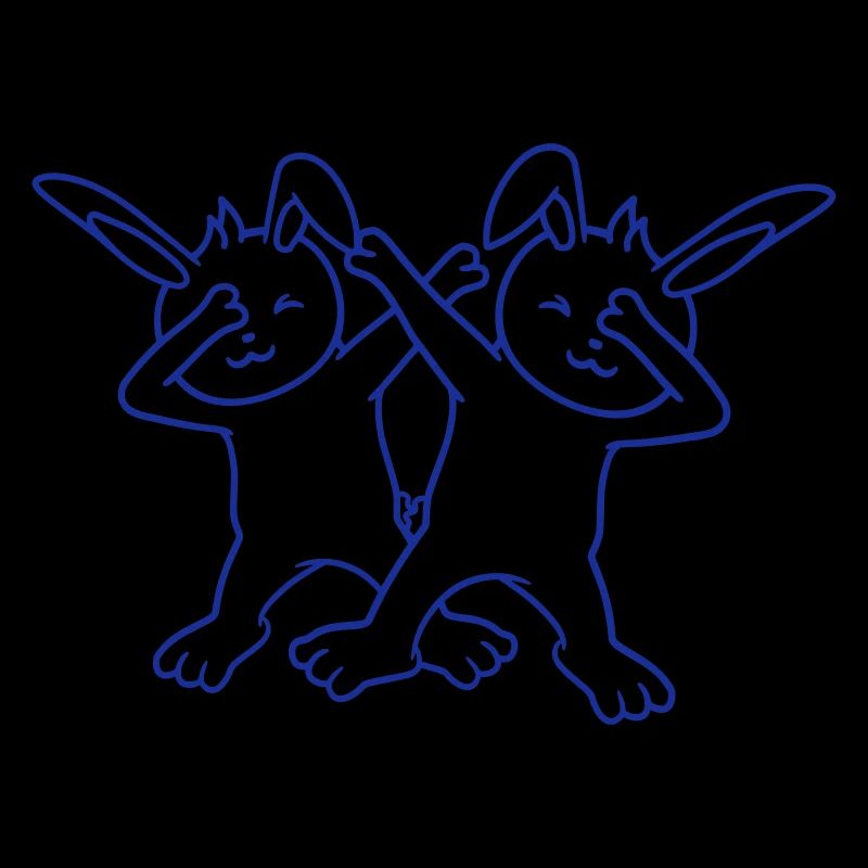 2 Hasen Dabbing Dab Dance Pose Tanzen Party Feiern