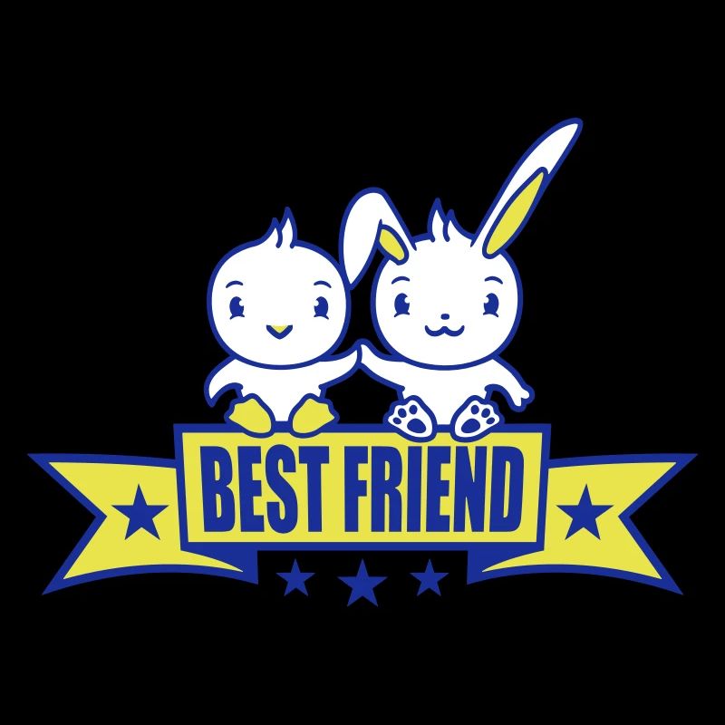 Ami équipe Bunny Bird Chick 2 deux mains tenant