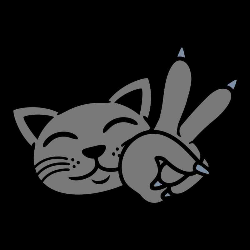 Face Cat Peace Sign