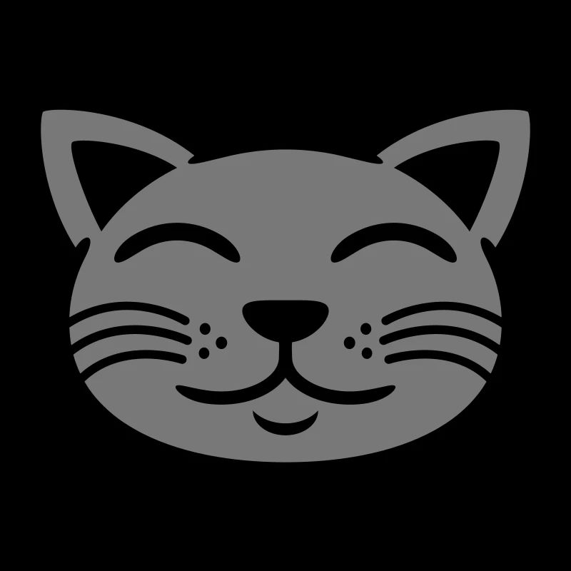 Visage de chat gris heureux
