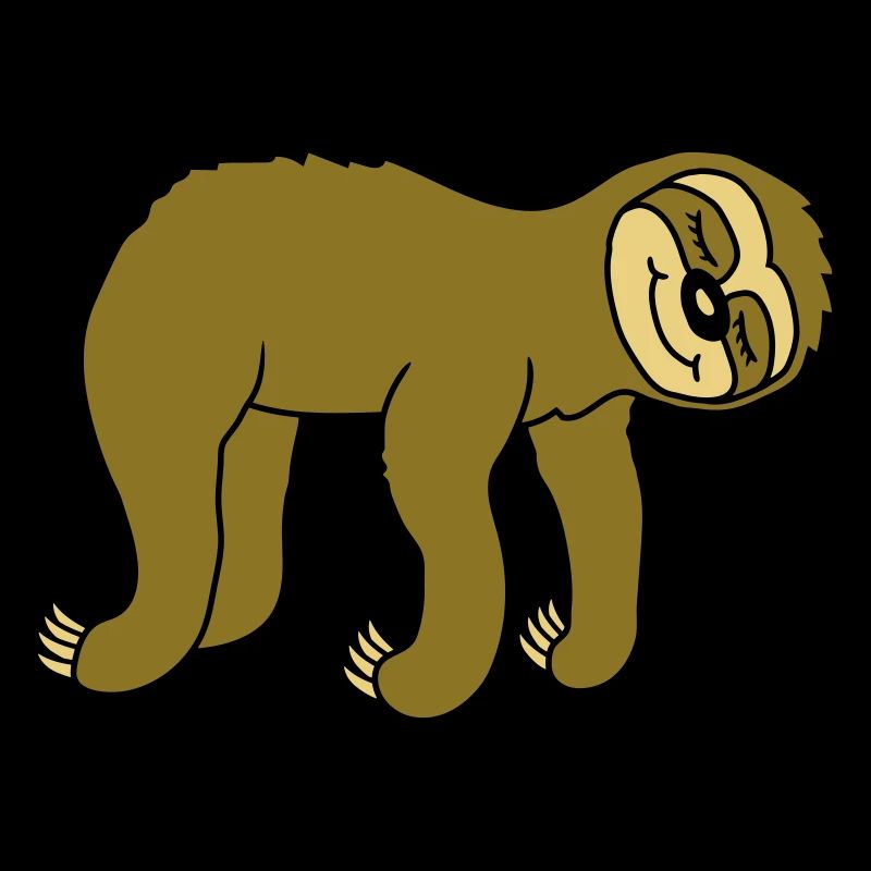 Lying tired sloth sleeps