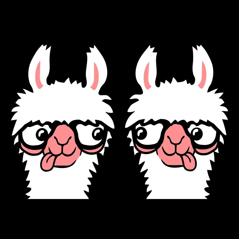 2 Llama Nerds Geeks Team Lunettes à monture de corne Smart Grimace
