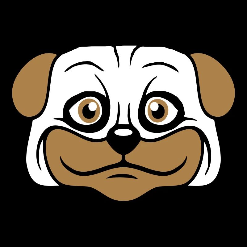 Hund Mops Klein Süß Dick Lieb Glücklich Comic Spaß