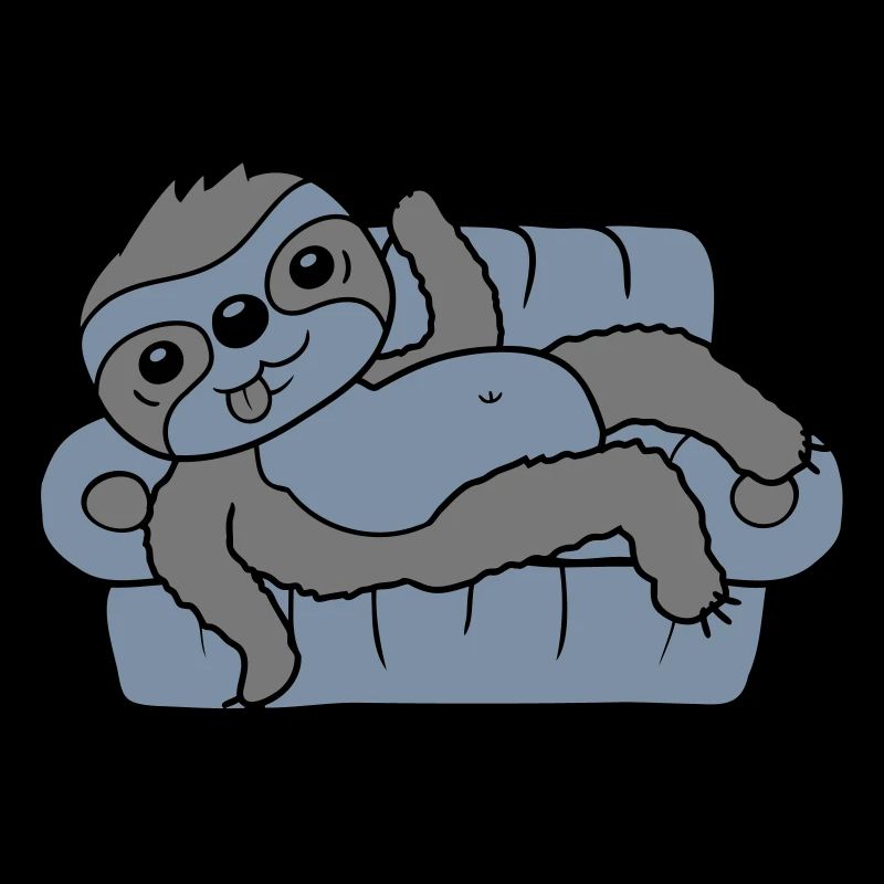 Sofa Faultier chillt Zuhause