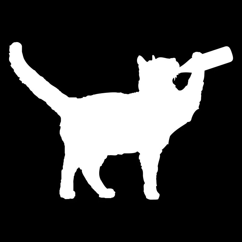 Katze Trinkt Lustig Bier Flasche Alkohol Fun Party