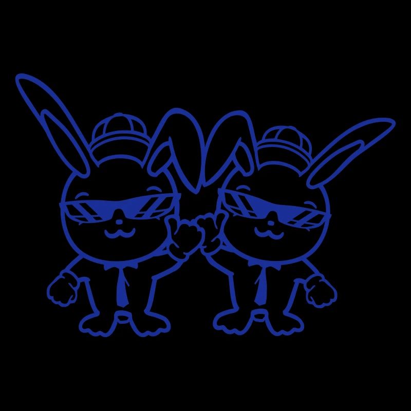 2 Bunnies Sunglasses Cappy Tie Beanie Friends