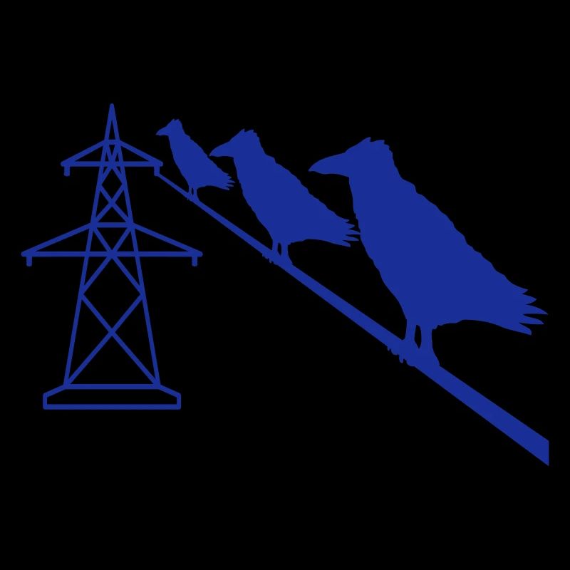 3 Ravens Sitting Power Cable Rope Power Cable Route