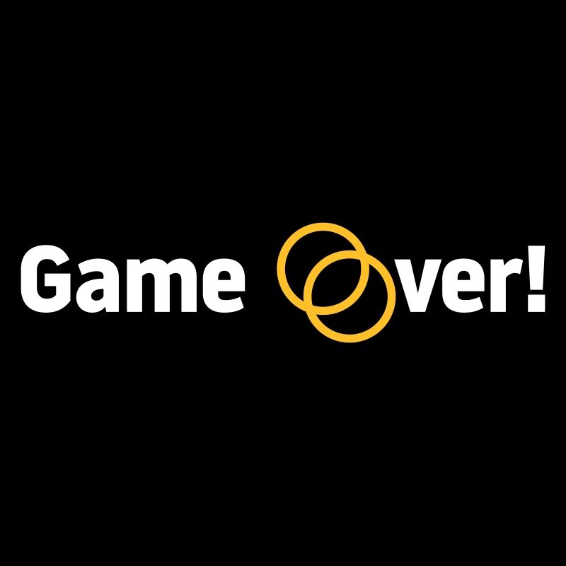 Game over Wedding Couple Bride Groom Rings