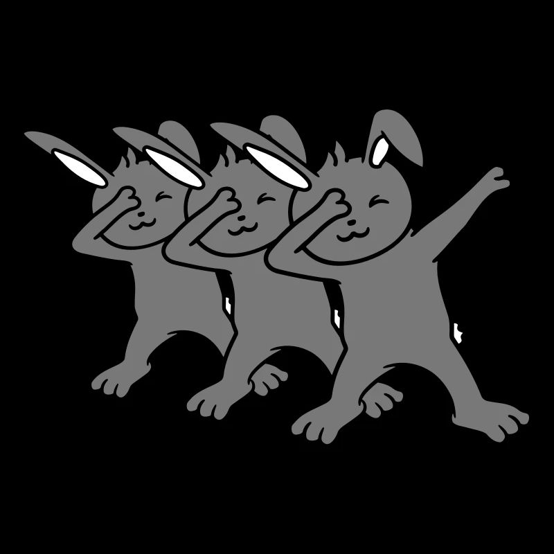 3 Hasen Dabbing Dab Dance Pose Tanzen Party Feiern