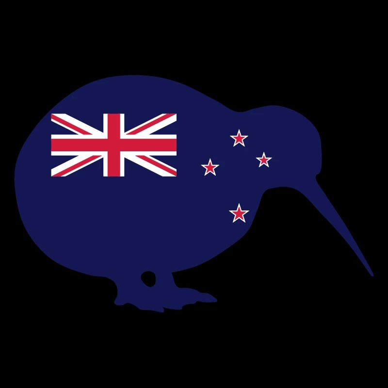 Neuseeland-Flagge in Kiwi-Form