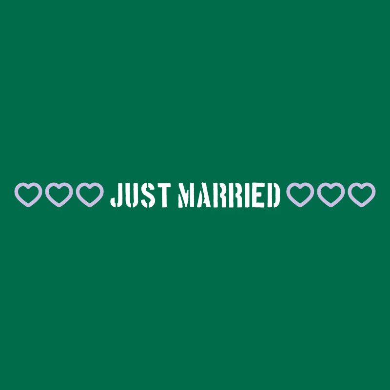 Coeurs de mariage juste mariés