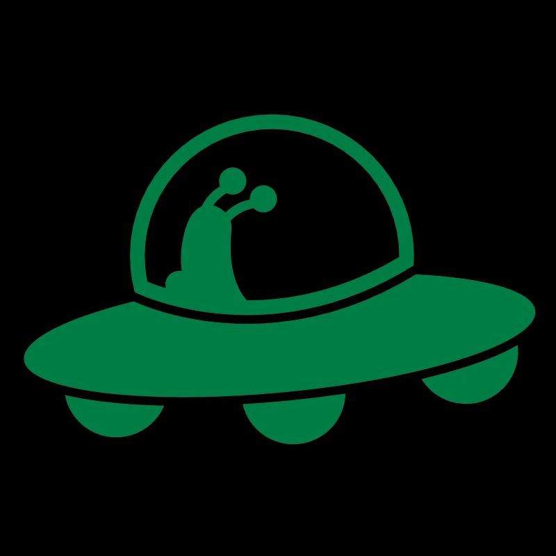 alien spacecraft flying UFO with cute Aliens