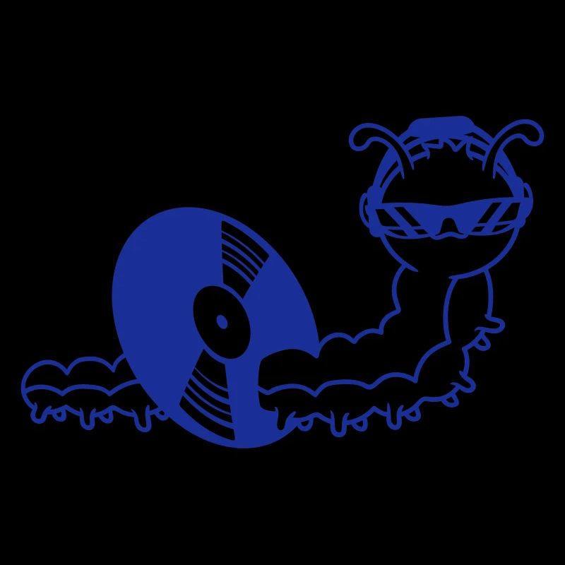 Cool DJ Caterpillar Eats Vinyl Music Record Party