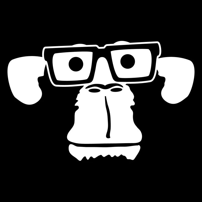 Smart Nerd Monkey Head Lunettes à monture de corne Geek Face