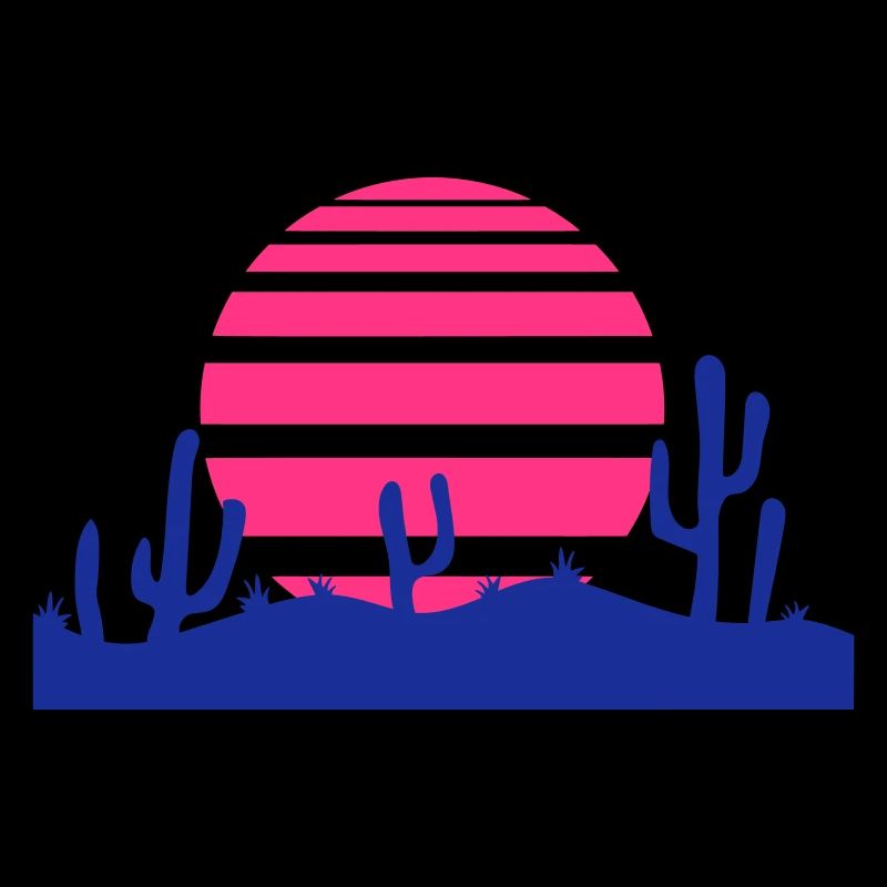 Cactus Desert Sunset Evening Night Cacti