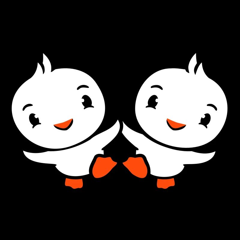 2 Canards Amis Heureux Mignon Mignon Amical
