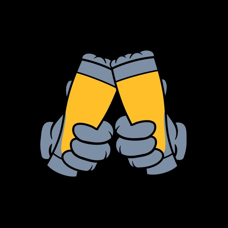 2 Freunde Anstoßen Bierglas