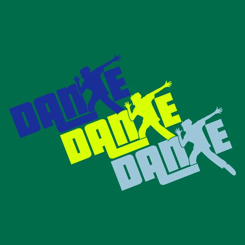 Dance Text Dancing Man Silhouette Party Music